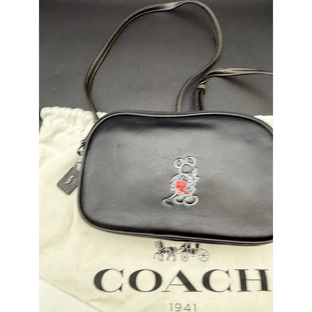 COACH x DISNEY Collection - MICKEY Crossbody Clutch Black Leather Bag‎